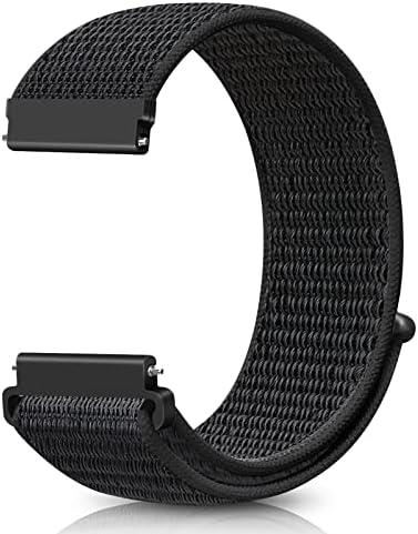 22mm Nylon Quick Release Watch Band Compatible with Samsung Galaxy Watch 3 45mm/Gear S3 Frontier/Garmin Venu 4 45mm/3 45mm/2/Vivoactive 4/Forerunner 570(47mm)/255/265/Amazfit Helio/Bip 6/5/Balance 2