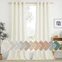 NICETOWN Off White Linen Curtains 84 inch Length, Grommet Privacy Added Thick Flax Not See Through Window Treatments Semi Sheer Drapes for Bedroom/Living Room, W55 x L84, 2 Panels (Cream)