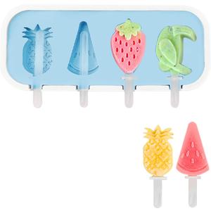 2 Pcs Silicone Popsicle MoldsIce Pop MoldPopsicles Molds for DIY Ice Cream Popsicles (blue-A)