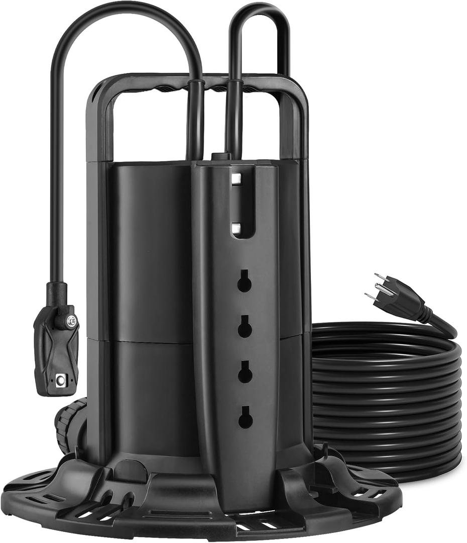 SURAIELEC 3/4 HP Automatic Swimming Pool Cover Pump, Submersible Water Pump with Check Valve Adapter & 25 FT Power Cord, 2245 GPH Water Removal for Pool Draining, Hot Tubs, Rooftops, Water Beds