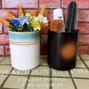 Short Kitchen Utensil Holder for Kitchen Counter Cooking Utensil Holder for Countertop Spatula Holder Small Utensil Crock Cutlery Holder Silverware Caddy Flower Vase (Firework)