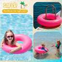 JellyArch 6 Pcs Inflatable Pool Floats 24 Inches Swim Tube Bulk Swimming Ring Pool Floaties for Beach Party Decorations Women and Men River Lake Summer Vacation Holiday (Rose Pink)