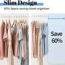 Smartor White Velvet Hangers 60 Pack, Space Saving Clothes Hangers with Tie Bar, Non-Slip Felt Hanger with Shoulder Notches, Heavy Duty Suit Hanger for Coat, Shirt, Pants, Dress