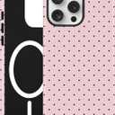 Jusy Compatible with MagSafe Polka Dot Case for iPhone 15 Pro Max, Cute Aesthetic Polka Dots Magnetic Phone Case, Soft TPU and Hard PC Protective Phone Cover for Women Girls, Matte - Pink