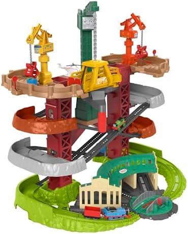 Thomas & Friends Trains & Cranes Super Tower, motorized train and track set for preschool kids ages 3 years and up