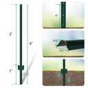 FOREHOGAR Metal Fence Post 4 Feet Green, Pack of 15, T Posts for Wire Fence, No Dig Steel U Post Fencing for Lawn Garden Wire Mesh Fence Poles Sign Outdoor Light Duty