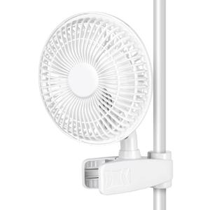 HealSmart Clip Fan, 6-Inch Grow Tent Fan, Monkey Fan, Wall Mount Fan with Adjustable 90 Angles, 15W, 2-Speeds Control, 1 Pack (White)