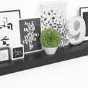 Bellucci Floating Shelf, 36" Wood Wall Shelf with Invisible Brackets for Bathroom, Living Room, Bedroom, Kitchen, Nursery, 6" Deep, Black (36" - 1 Piece)