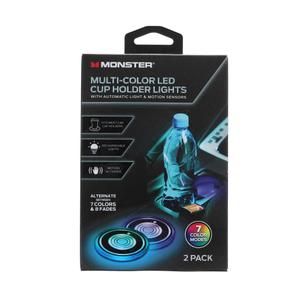 Monster Multicolor LED Cup Holder Lights, 2-Pack