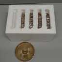 Modern Clear Coaster Set of 5- Glass Coasters for Drinks Crystal Coasters Round Cup Coasters Coffee Table Decor for Office, Kitchen, Bar, Dining Room, Living Room, Patio(Amber)