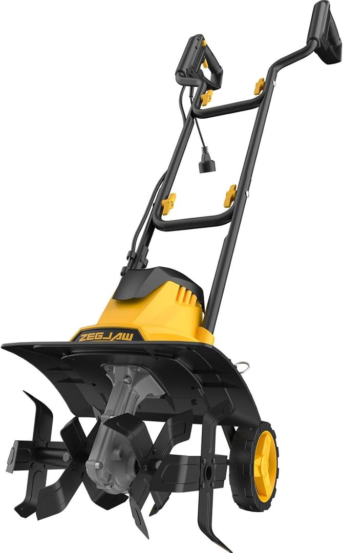 14 Inch Electric Tiller Corded, 12 Amp Tiller for Gardening, Garden Rototiller for Soil Digging with Adjustable Wheels