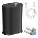KUK Stainless Steel Bathroom Trash Can Automatic Touchless with Removable Inner Bucket, Waterproof, 1.6 Gallon Smart Trash Can with Lid for Bathroom Bedroom, Office - Gray