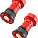 QWORK Fire Hose Nozzle, 2" Heavy Duty NPSH/NPT Thermoplastic Constant Flow Fog Nozzle, Fire Equipment, 2 Pack