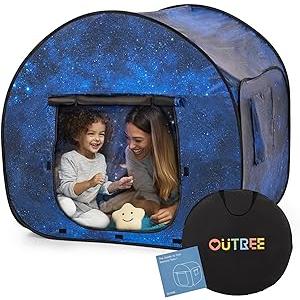 OUTREE Sensory Tent 47 * 47 * 47mm,Starry Night Print,Sensory Tent for Kids with Autism, Pop up Play Tent