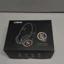 LOBKIN Kids Headphones Bluetooth 5.4,Over Ear Kids Headphones Wireless with Mic 50H Playtime Colorful LED Lights AUX Cord 94dB Safe Volume Limited Foldable Design for Boy Girl Travel/School/iPad