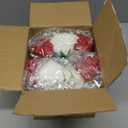BLOSMON Fake Flowers Ball Wedding Centerpieces 2 Pcs Crimson Rose Babys Breath Artificial Flowers Center Pieces Decoration for Table Silk Kissing Floral Bouquet Arrangements for Home Party DIY Decor