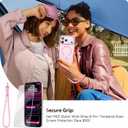 Stronger Magnetic & Shockproof for iPhone 17 Pro Case,Fit for MagSafe, with Screen Protector & Wrist Strap, Military-Grade Drop, Translucent Slim for iPhone 17 Pro Case, Chalk Pink