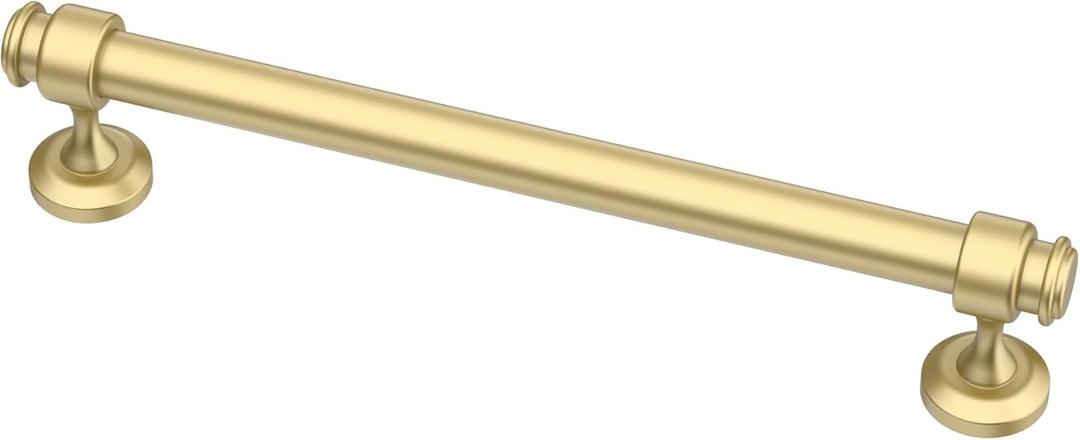 Alzassbg 10 Pack Matt Gold Cabinet Pulls, 6-1/4 Inch(160mm) Hole Centers Cabinet Handles Kitchen Hardware Straight Bar for Cabinets and Drawer AL3082MGP