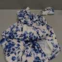 Girl's Floral Cami Maxi Dress Split Thigh Sleeveless Shirred Flowy Dresses (Blue and White)