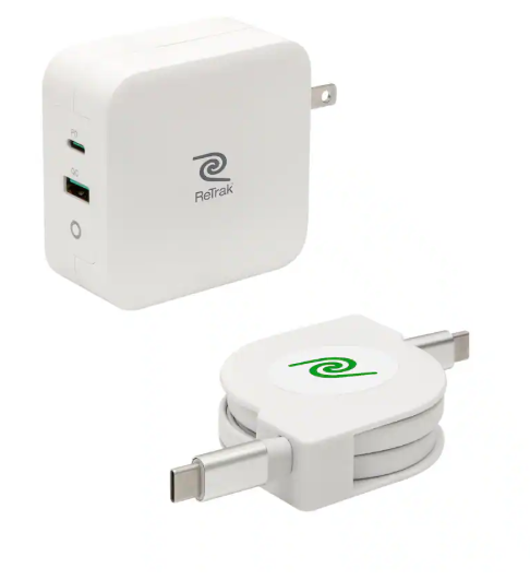 ReTrak - 100W Retractable USB-C Notebook Charger - White