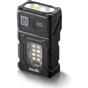 WARSUN Rechargeable EDC Flashlight with Rotating Head  800 Lumens Compact Magnetic Flashlight with Clip, USB-C Portable Mini Light for Camping, Emergency, Repair Use