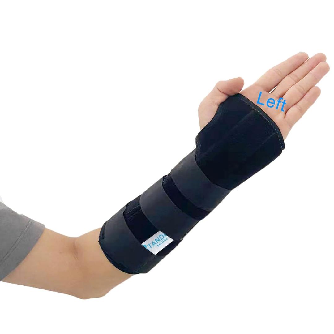 Unisex Forearm and Wrist Support Splint Brace Double Fixation Wrist Brace for Carpal Tunnel,Adjustable Night Time Forearm Immobilizer Brace Splints,9.8 inch (25cm) length (LH/S)