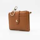 Small Wallets Woman RFID Blocking Leather Credit Card Holder - with ID Window - Card Wallets for Women - with Zipper Coin Purse - Keychain Wallet