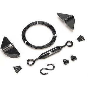 Anti Sag Gate Kit for Wooden Fence Gate, Anti-Sagging Gate Support Cable Kit in Zinc, Door Repair Kit for Outdoor, Anti-Sag Frame Fence Gate Kit Steel Gate Hardware, Black, 1 Pack