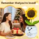 Funny Handmade Sunflower Crochet Doll - with Card This is A Little Reminder - Emotional Support Gifts for Teacher,Coworker,Best Friend, Mom,Dad,Sister - Birthday, for Women,Men