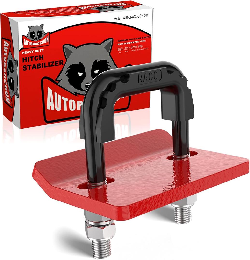 AUTORACCOON Hitch Tightener Anti-Rattle Clamp - Heavy Duty Hitch Stabilizer for 1.25" and 2" Trailer Hitches, Rubber Isolator and Anti-Rust Double Coating Protective