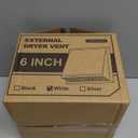 Hon&Guan Dryer Vent Cover Outside with Removable Mesh, Wall Mount Extractor Vent with Rubber Cushioned Non-Return Flap, Metal Outside Dryer Vent Cover for House (White, 4 Inch)