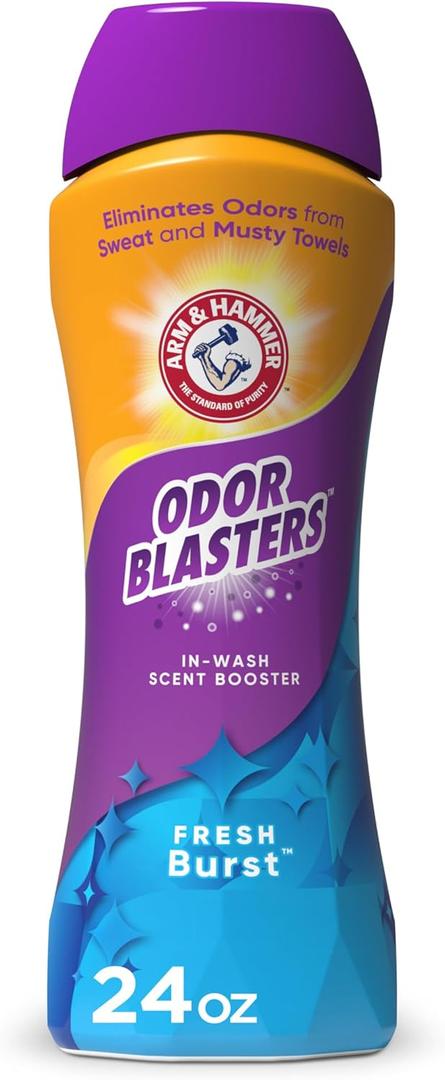 ARM & HAMMER Odor Blasters In-Wash Laundry Scent Booster, Eliminates Tough Odors, Fresh Burst Scent, 24 oz Bottle (24 Ounce (Pack of 1))