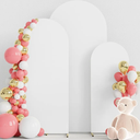 Wokceer Set of 3 Wedding Arch Cover Spandex Fitted Wedding Arch Stand Covers for Round Top Chiara Arch Backdrop Stands Cover for Birthday Party Ceremony Banquet Decoration 4ft,5ft,6ft White