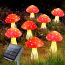 Homeleo 8-Pack Red Mushroom Solar Lights for Outdoor Garden Decor