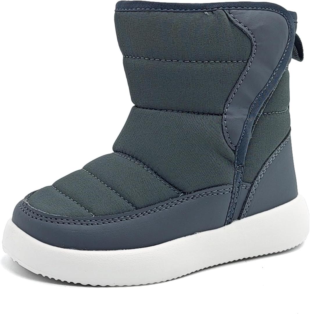 Umerigo Toddler Snow Boots Kids Girls Boys Winter Lightweight Waterproof Warm Fur Lined Boots for Toddler Little Kids (Grey)