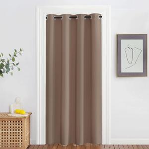 NICETOWN Blackout Curtain 78 inch Length - Grommet Thermal Insulated Room Darkening Doorway Curtain Sound & Light Blocking for Bedroom/Living Room, Cappuccino, W52 x L78, 1 Panel