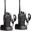 pxton Walkie Talkies Rechargeable Long Range Two-Way Radios with Earpieces,2-Way Radios UHF Handheld Transceiver Walky Talky with Flashlight Li-ion Battery and Charger（2 Pack）