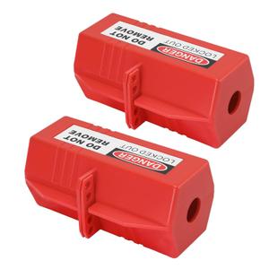 Electrical Plug Lock, 220 Volt Power Extension Cord Lockout Tagout Device, Large, Red, 2 Pack, 4042
