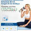 Bluetooth Automatic Pill Dispenser with App, 21 Individual Pods Medication Organizer for Seniors & Caregivers with Tracks Adherence History, Alarms & Light Alerts, Key Lock, for Vitamins Supplements