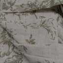 jinchan Pinch Pleated Curtains Floral Linen Blend Curtains for Living Room 63 Inch Length Green Peony Flower Printed Curtain Rod Pocket Back Tab Farmhouse Pinch Pleat Drapes with Hooks Set 2 Panels (40"W x 63"L (Pack of 2), Pleated Flower Green)