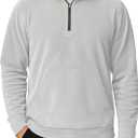 Askdeer Men's Quarter Zip Pullover Mock Neck Polar Fleece Sweatshirt Thermal Winter Sweater with Pocket (S)