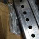 9.45 ft H x 2 in W Square Sign Post with 7/16" Dia Mounting Holes Galvanized Steel Metal Poles Outside Rust Resistant Industrial Perforated Tube for Street, Parking, Construction (Silver)