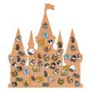 BENECREAT Castle Pin Board Cork Board, 14.2x11.8inch Bulletin Display Board Brooch Jewelry Display Cork Tray for Brooch Pin Collection Display, Office Home and School Decor