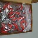 Tondiamo 30 Sets 1-3/4" Red Nylon Pulley and 1/4" Spring Hook Set, Galvanized Snap Clip Reinforced Nylon Baseball Batting Cage Cable System for Netting Baseball Batting Cages