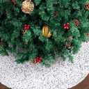 Mr. Pen- Christmas Tree Skirt, 48 inch, Silver Sequin Tree Skirt, Christmas Skirt Tree