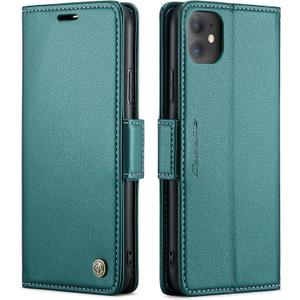 QLTYPRI Wallet Case for iPhone 11, Premium PU Leather Magnetic Flip Folio Case with RFID Blocking Credit Card Slots Kickstand Shockproof Protective Phone Case Cover - Green
