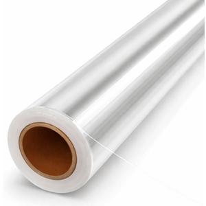 volila Clear Cellophane Wrap Roll (31.5 in x 100 ft) - 3 Mil Thick Cellophane Wrap for Gift Basket, Treats, Flower Wrapping, Clear Wrapping Paper (31.5" folds into 16")