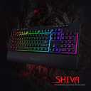 Redragon K512 Shiva RGB Backlit Membrane Gaming Keyboard with Multimedia Keys, Linear Mechanical-Feel Switch, 6 Extra On-Board Macro Keys, Dedicated Media Control, Detachable Wrist Rest (Black)