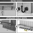 Rebee Vision Decorative Key and Mail Holder for Wall - Farmhouse 15 Inches Floating Shelf with 7 Sturdy Key Hooks for Home Entryway Wall Decor - Rustic Key Racks (Gray,15-inch)