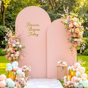 Pink Arch Backdrop Cover Set of 2 Dusty Pink Arch Cover 7.2 and 6ft Wedding Arch Cover Stretchy Backdrop Bridal Baby Shower Birthday Party Arches Stand Covers Spandex